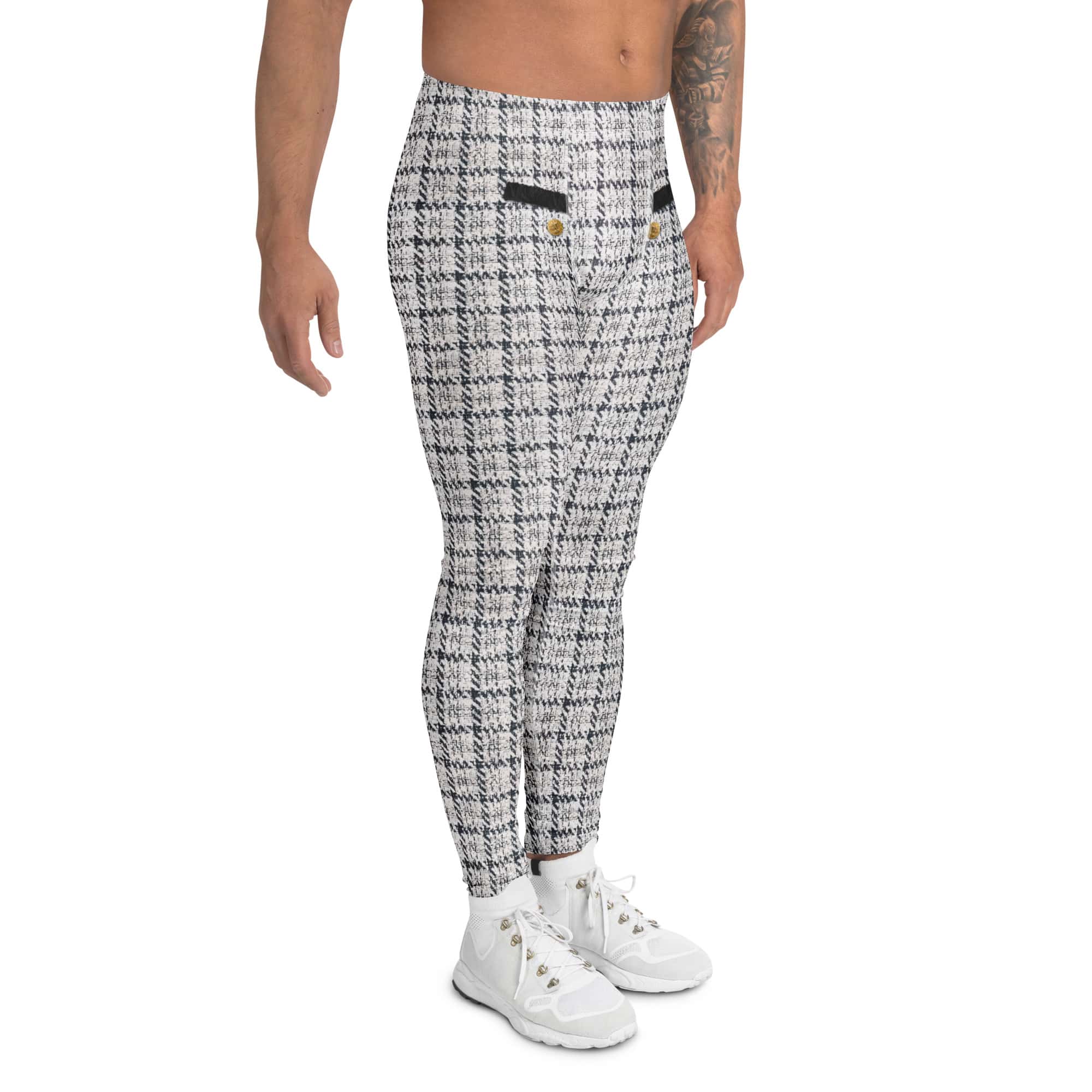 Printed Royal Tweed Effect Men's Leggings