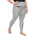 Printed Royal Tweed Effect Plus Size Leggings