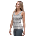 Printed Royal Tweed Effect Tank Top