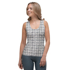 Printed Royal Tweed Effect Tank Top