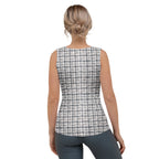 Printed Royal Tweed Effect Tank Top