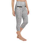 Printed Royal Tweed Effect Yoga Capris