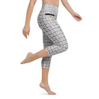 Printed Royal Tweed Effect Yoga Capris