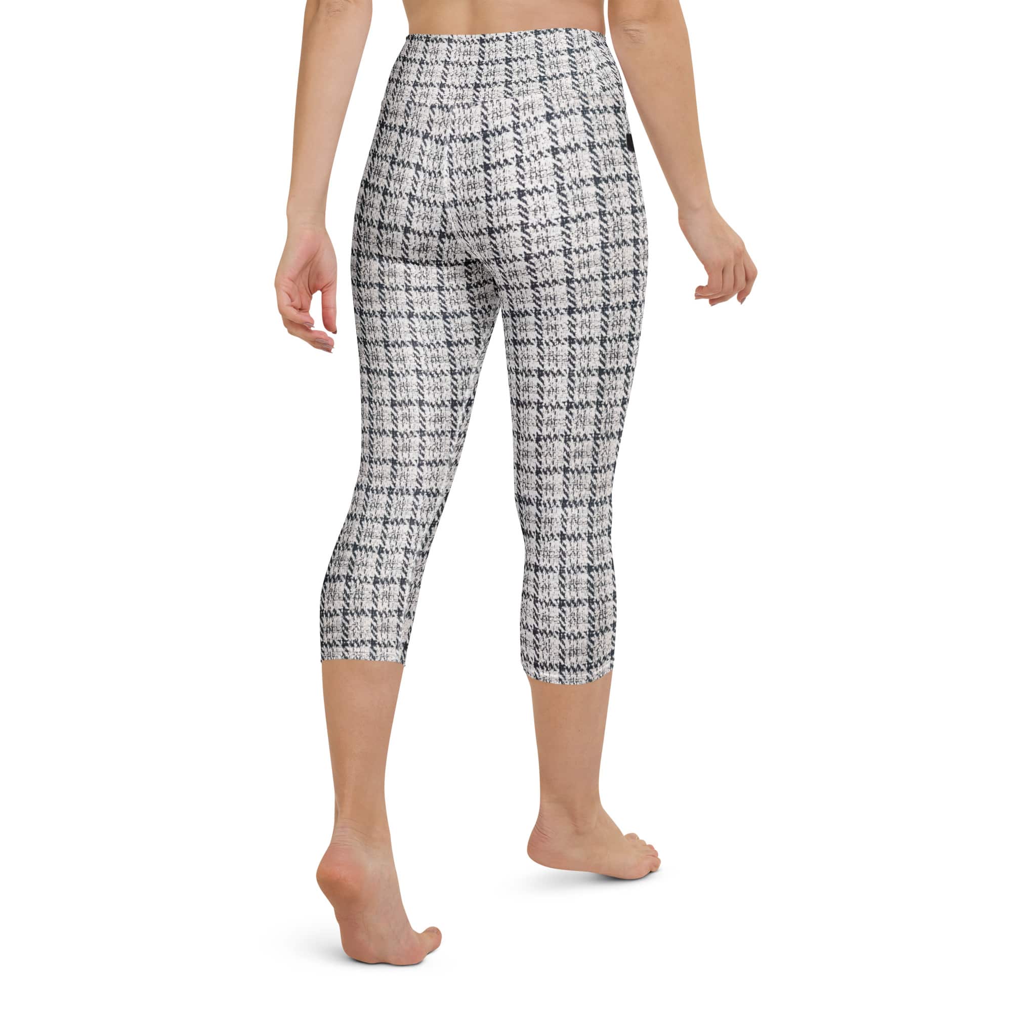 Printed Royal Tweed Effect Yoga Capris