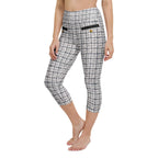 Printed Royal Tweed Effect Yoga Capris