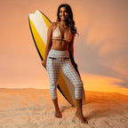 Printed Royal Tweed Effect Yoga Capris