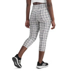 Printed Royal Tweed Effect Yoga Capris
