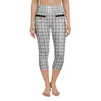 Printed Royal Tweed Effect Yoga Capris