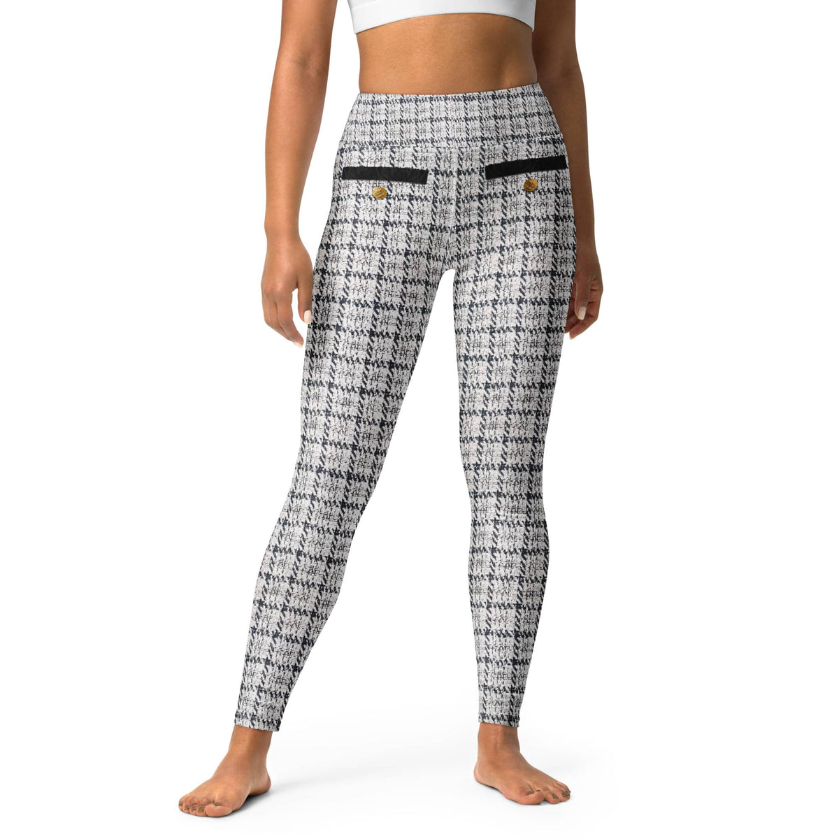 Printed Royal Tweed Effect Yoga Leggings