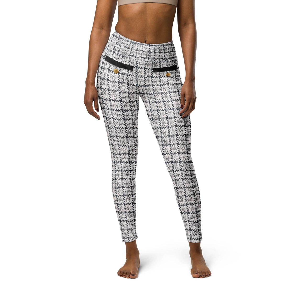 Printed Royal Tweed Effect Yoga Leggings