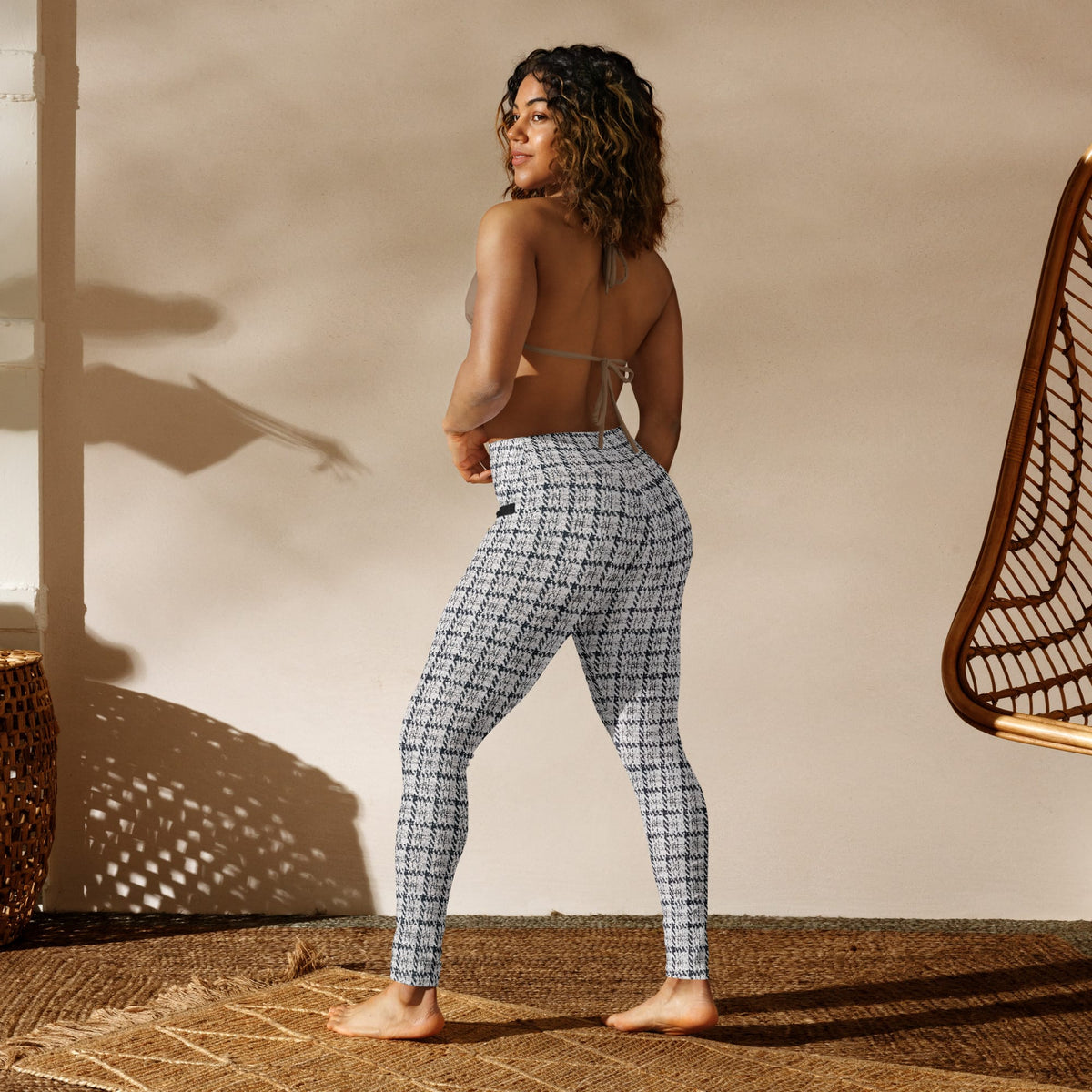Printed Royal Tweed Effect Yoga Leggings