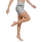 Printed Royal Tweed Effect Yoga Shorts