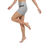 Printed Royal Tweed Effect Yoga Shorts