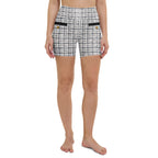 Printed Royal Tweed Effect Yoga Shorts