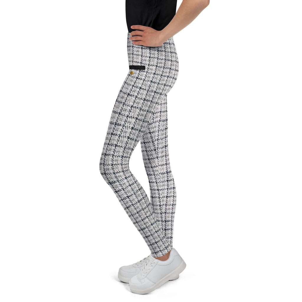 Printed Royal Tweed Effect Youth Leggings