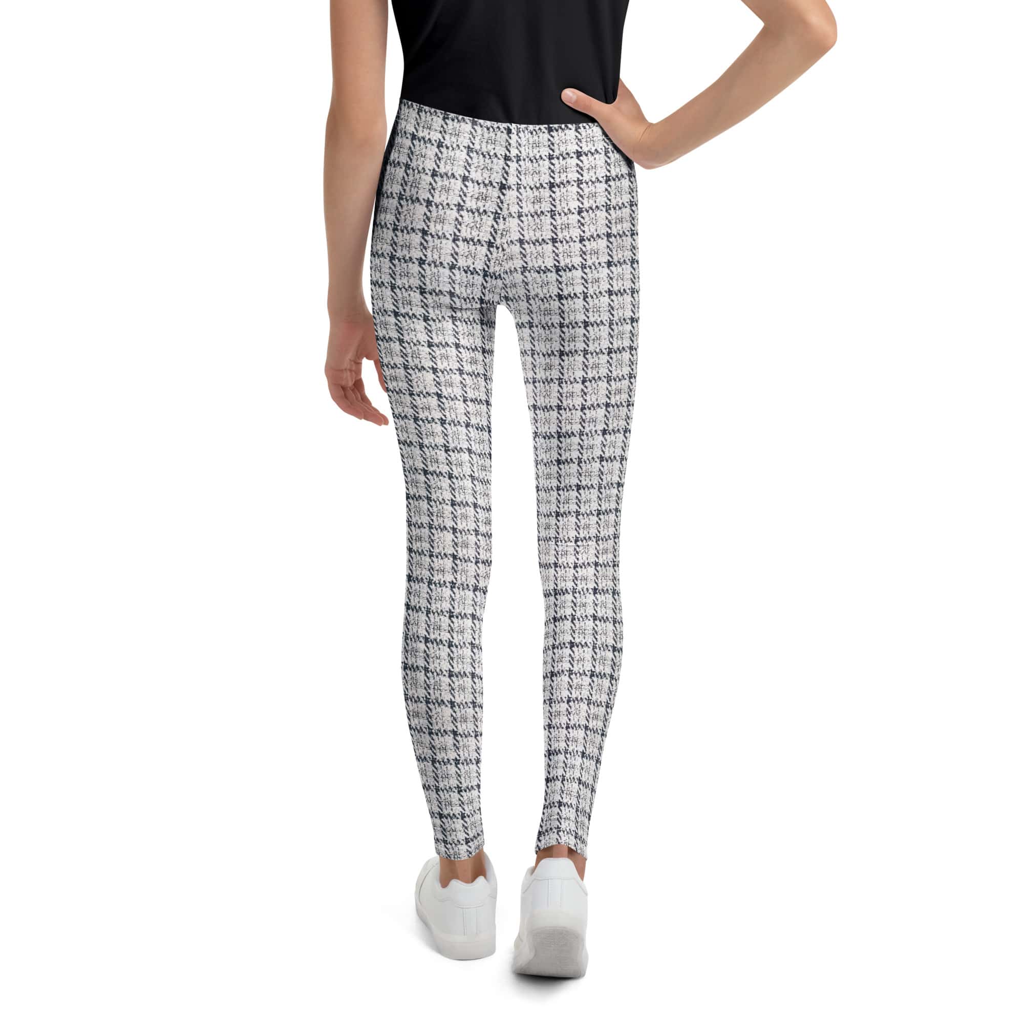 Printed Royal Tweed Effect Youth Leggings
