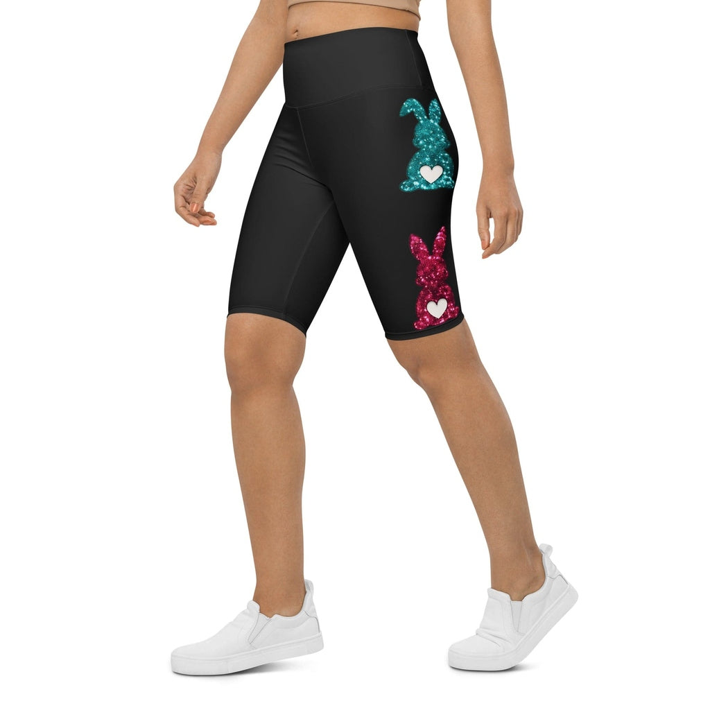 Printed Sparkle Effect Easter Biker Shorts