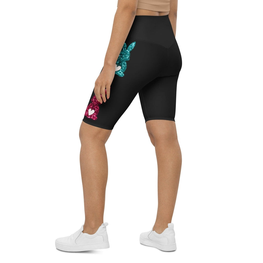 Printed Sparkle Effect Easter Biker Shorts