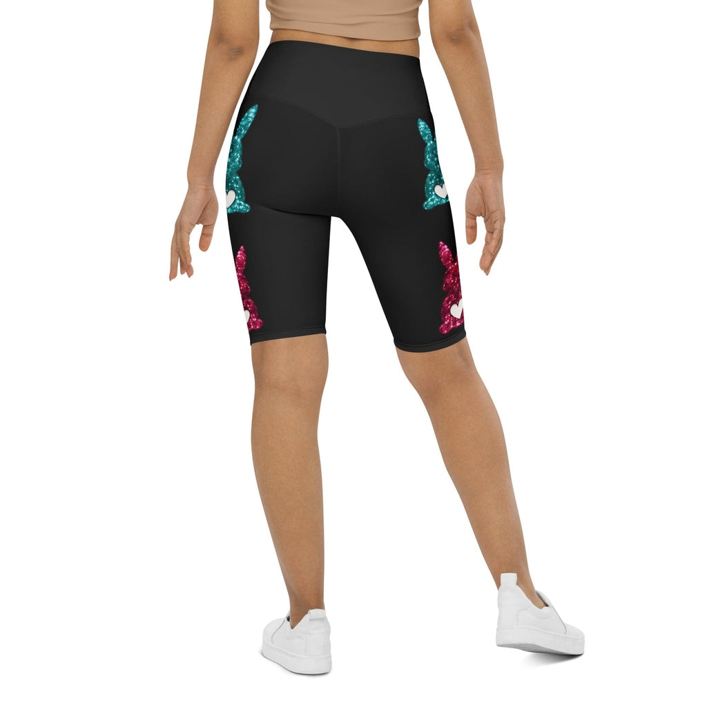 Printed Sparkle Effect Easter Biker Shorts