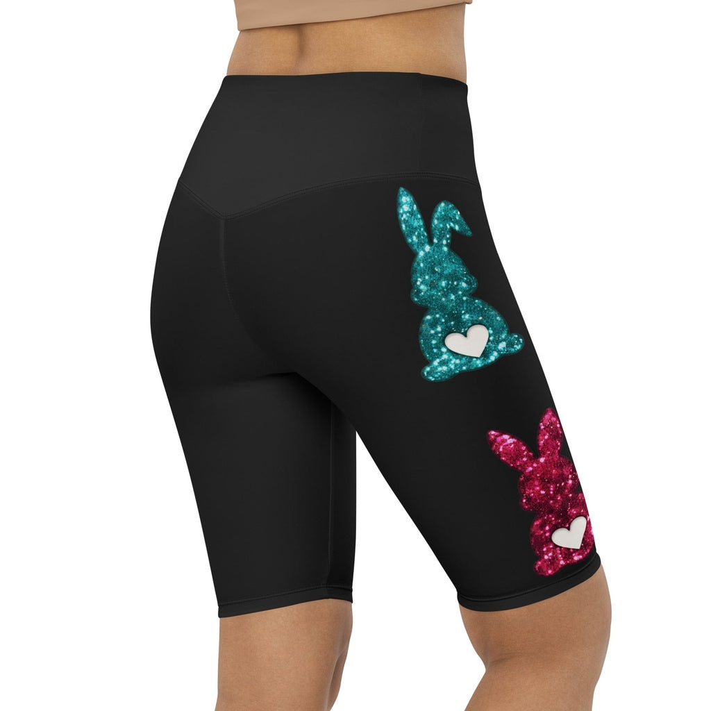 Printed Sparkle Effect Easter Biker Shorts