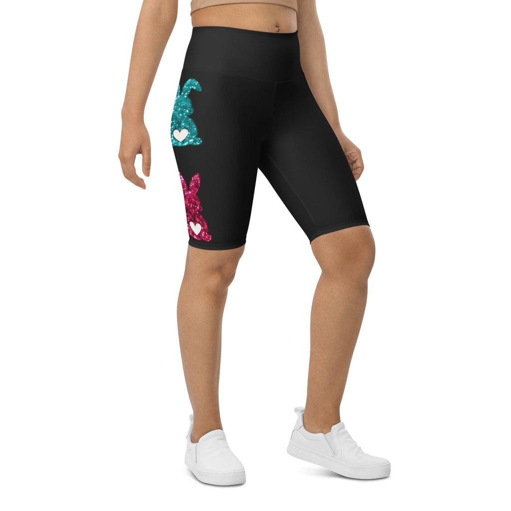 Printed Sparkle Effect Easter Biker Shorts