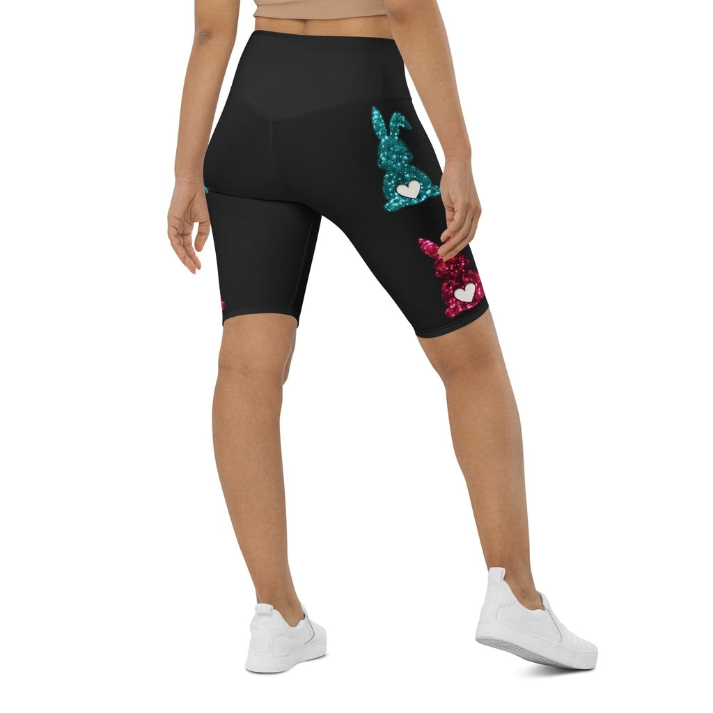 Printed Sparkle Effect Easter Biker Shorts