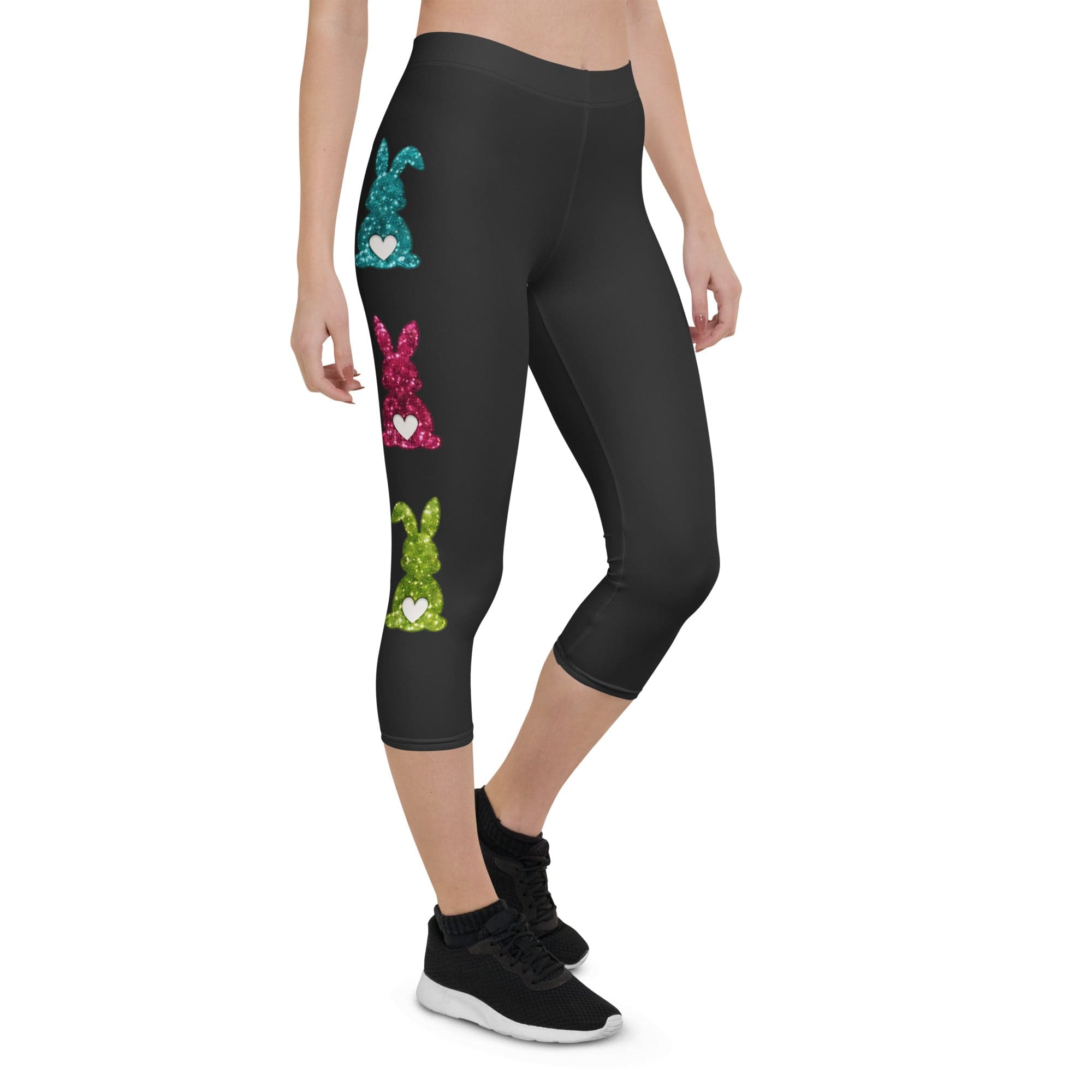 Printed Sparkle Effect Easter Capris