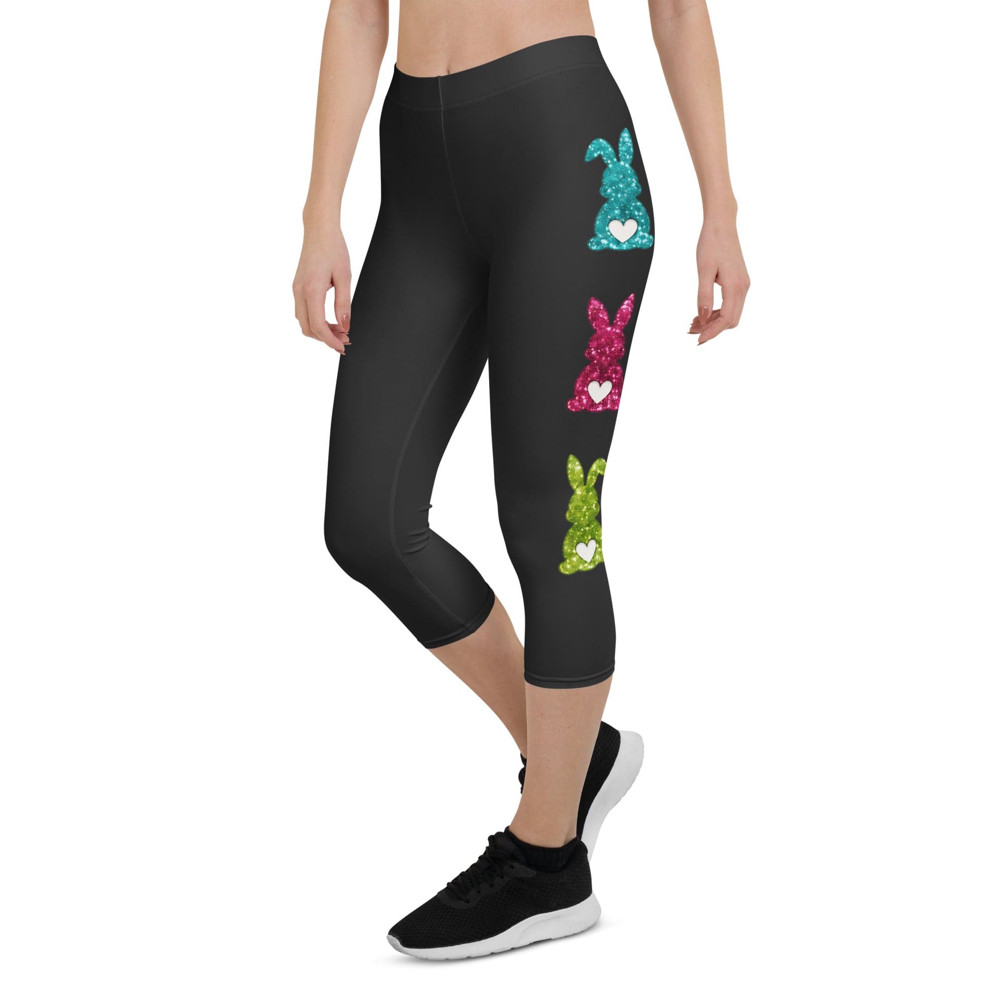 Printed Sparkle Effect Easter Capris