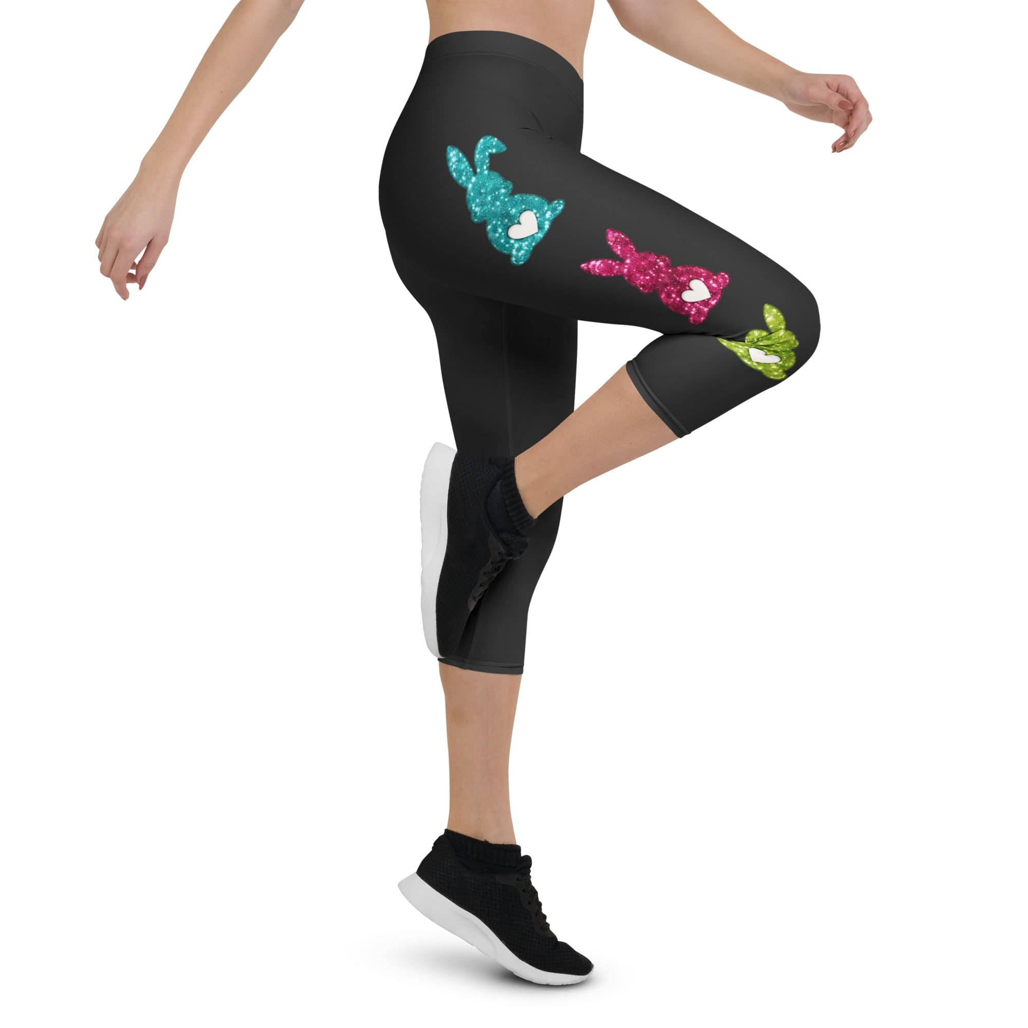 Printed Sparkle Effect Easter Capris