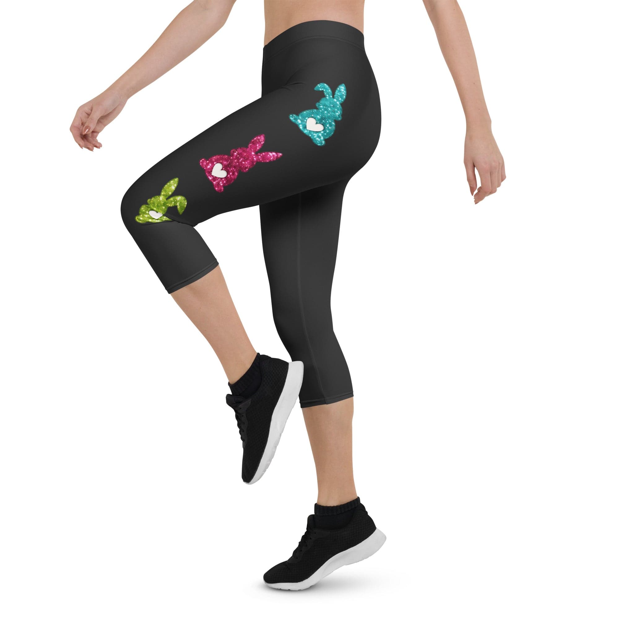 Printed Sparkle Effect Easter Capris