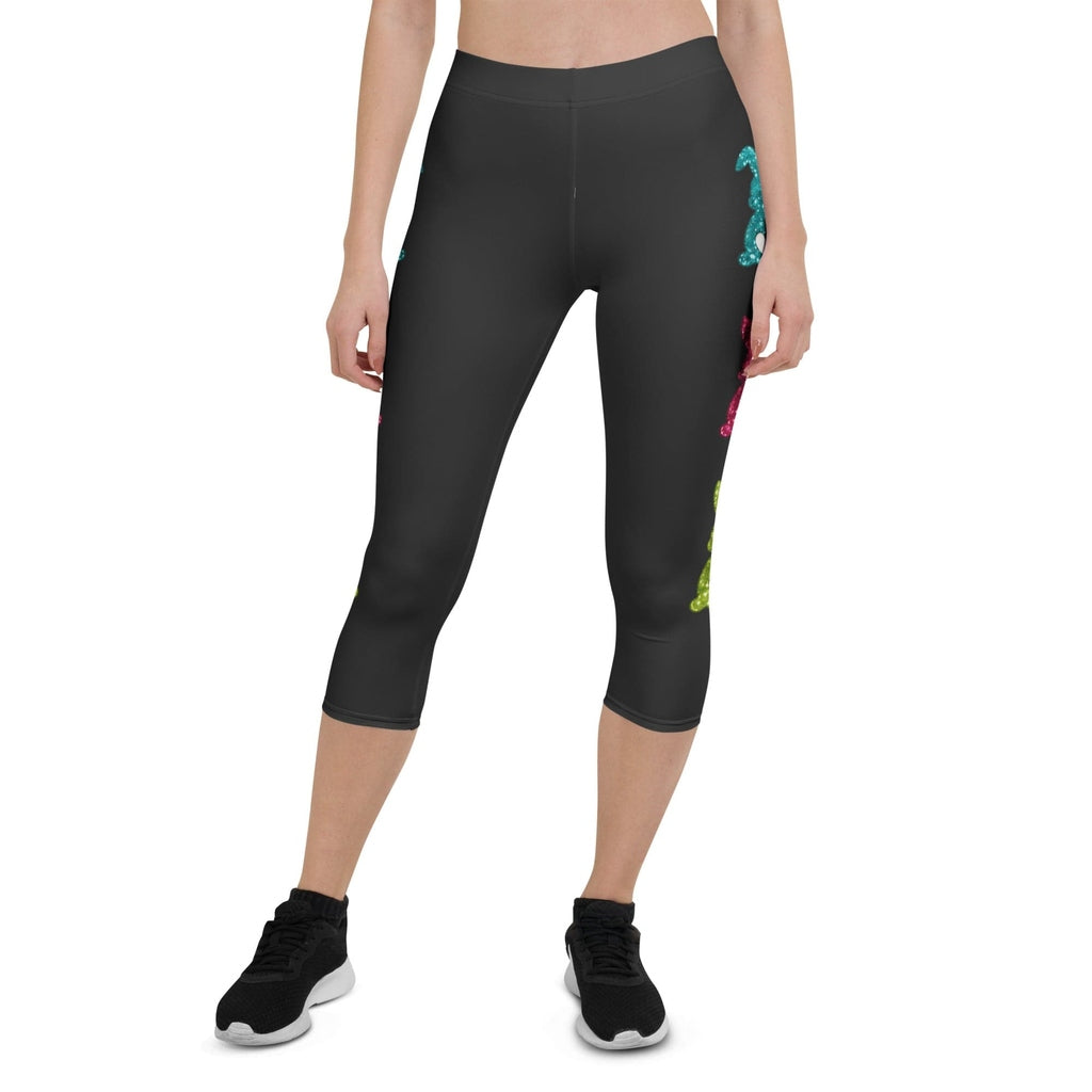 Printed Sparkle Effect Easter Capris
