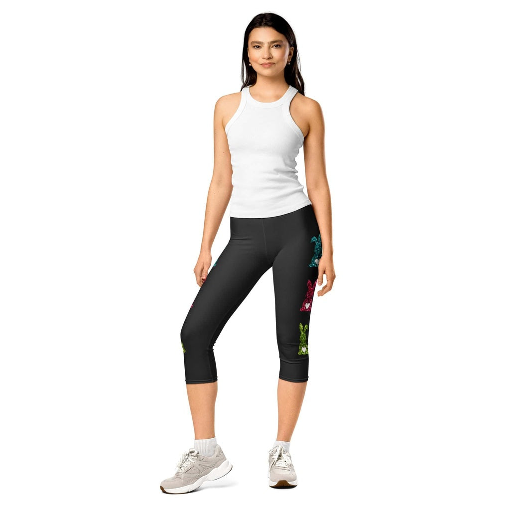 Printed Sparkle Effect Easter Capris