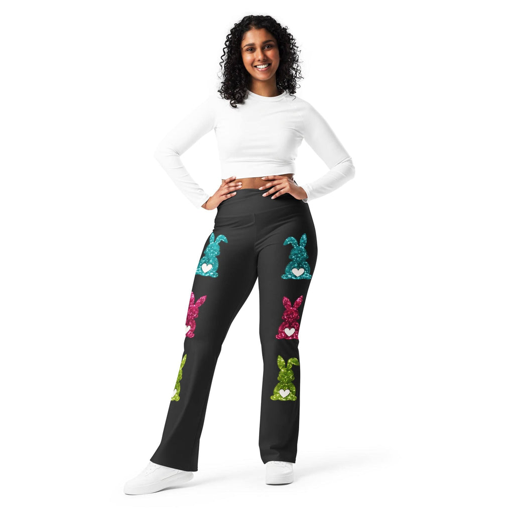 Printed Sparkle Effect Easter Flare Leggings