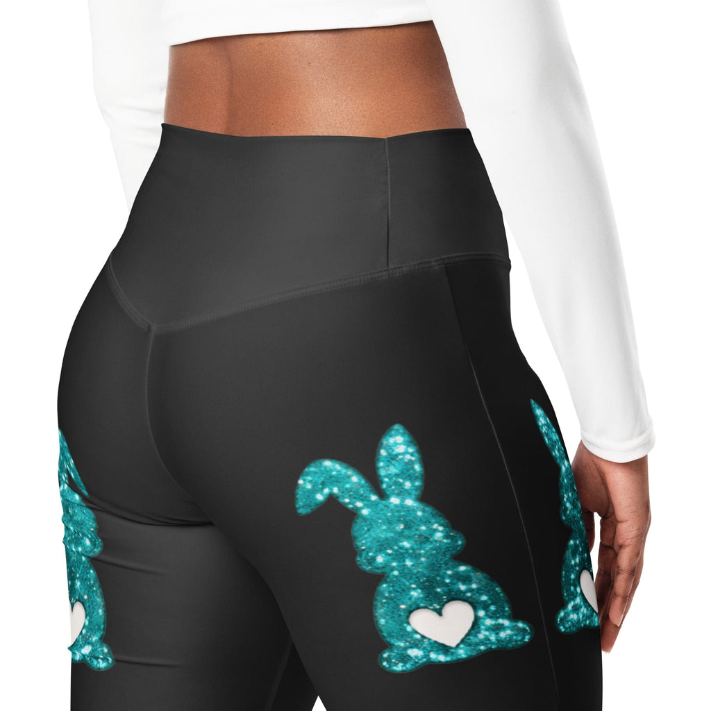 Printed Sparkle Effect Easter Flare Leggings