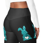 Printed Sparkle Effect Easter Flare Leggings