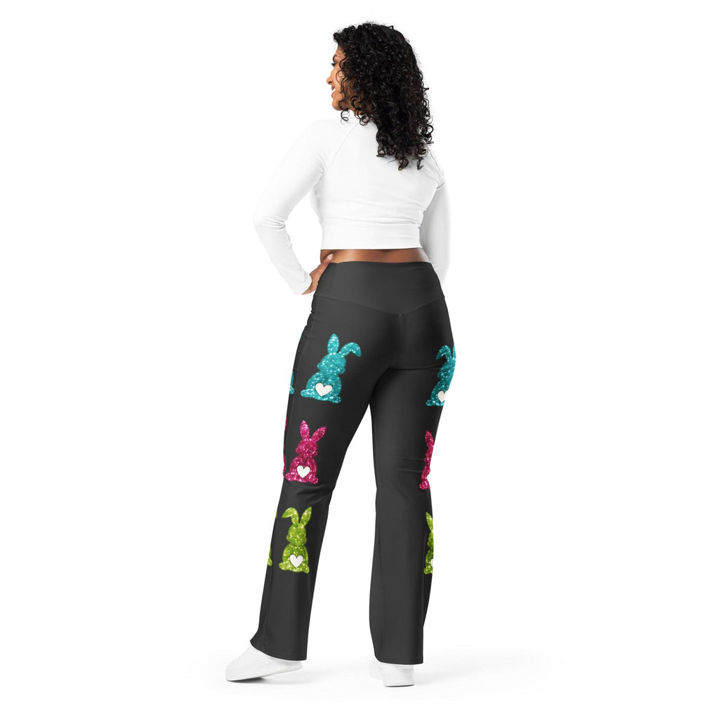 Printed Sparkle Effect Easter Flare Leggings