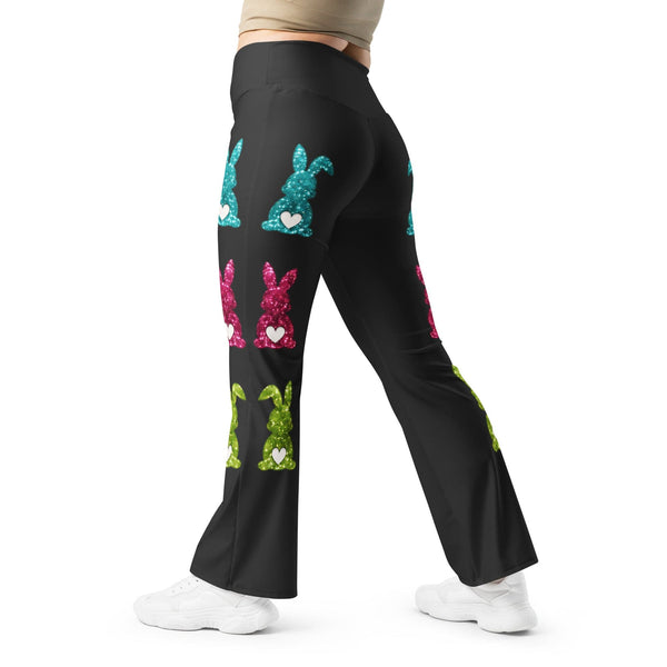 Printed Sparkle Effect Easter Flare Leggings