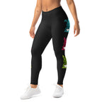 Printed Sparkle Effect Easter Leggings