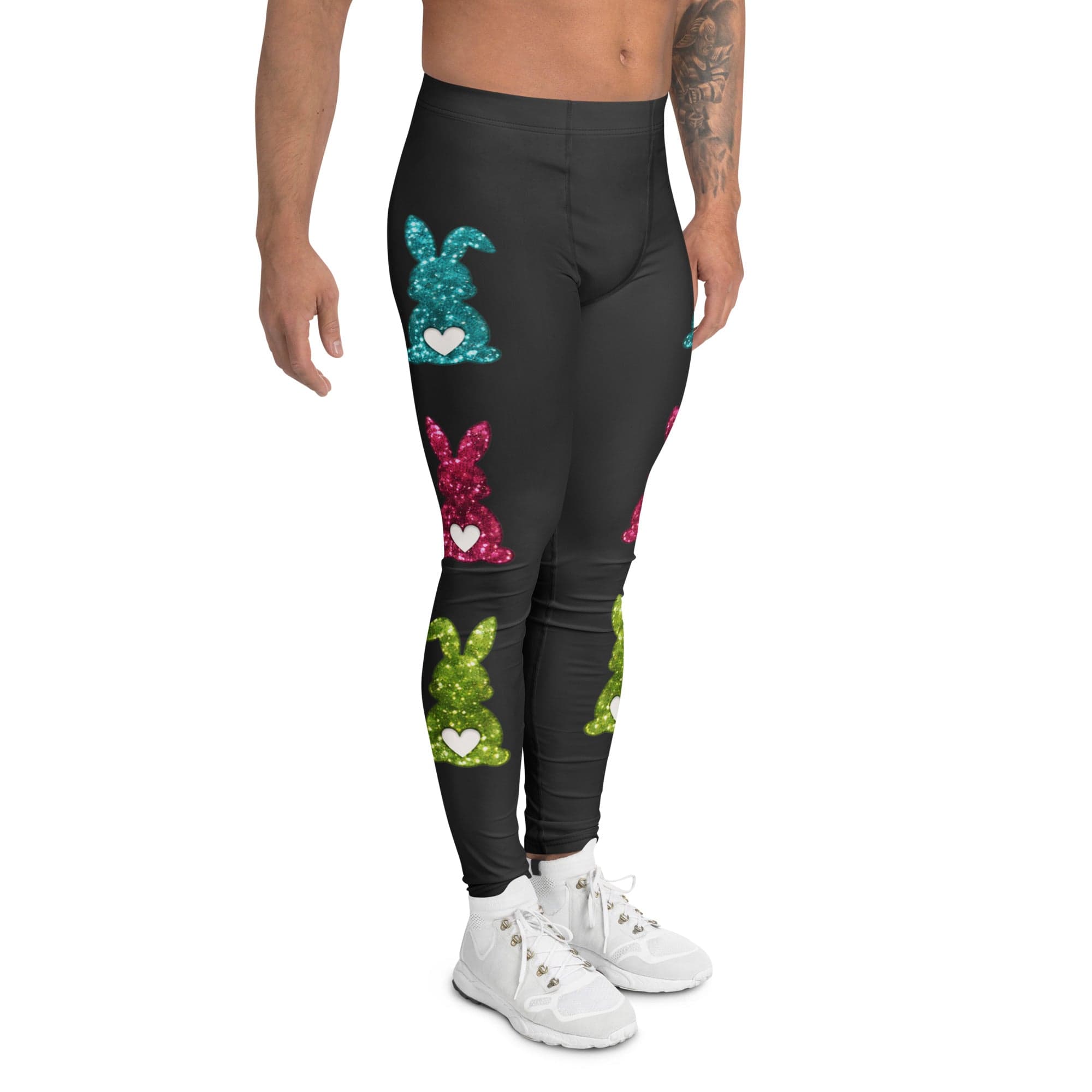 Printed Sparkle Effect Easter Men's Leggings