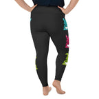 Printed Sparkle Effect Easter Plus Size Leggings