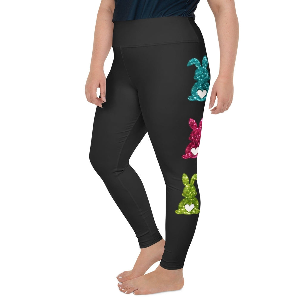 Printed Sparkle Effect Easter Plus Size Leggings