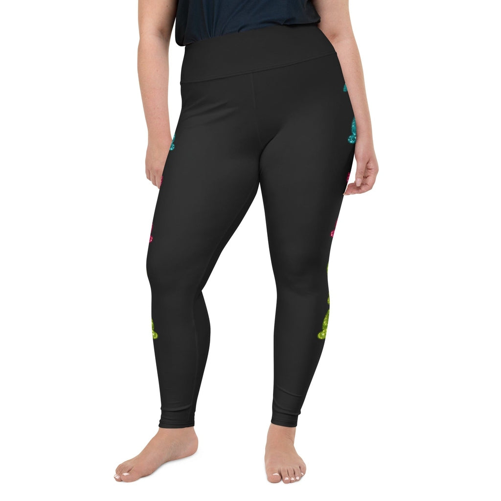 Printed Sparkle Effect Easter Plus Size Leggings