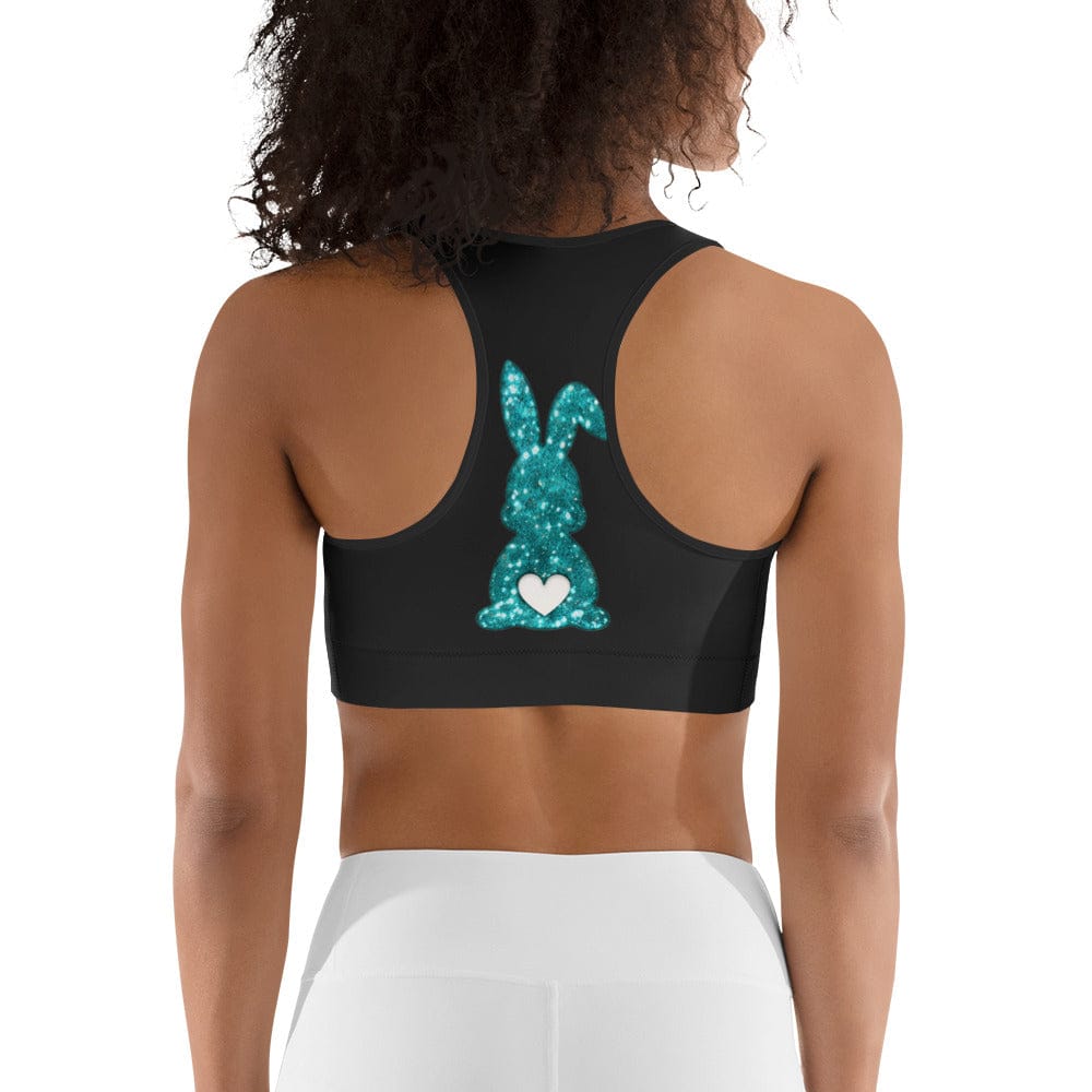Printed Sparkle Effect Easter Sports Bra
