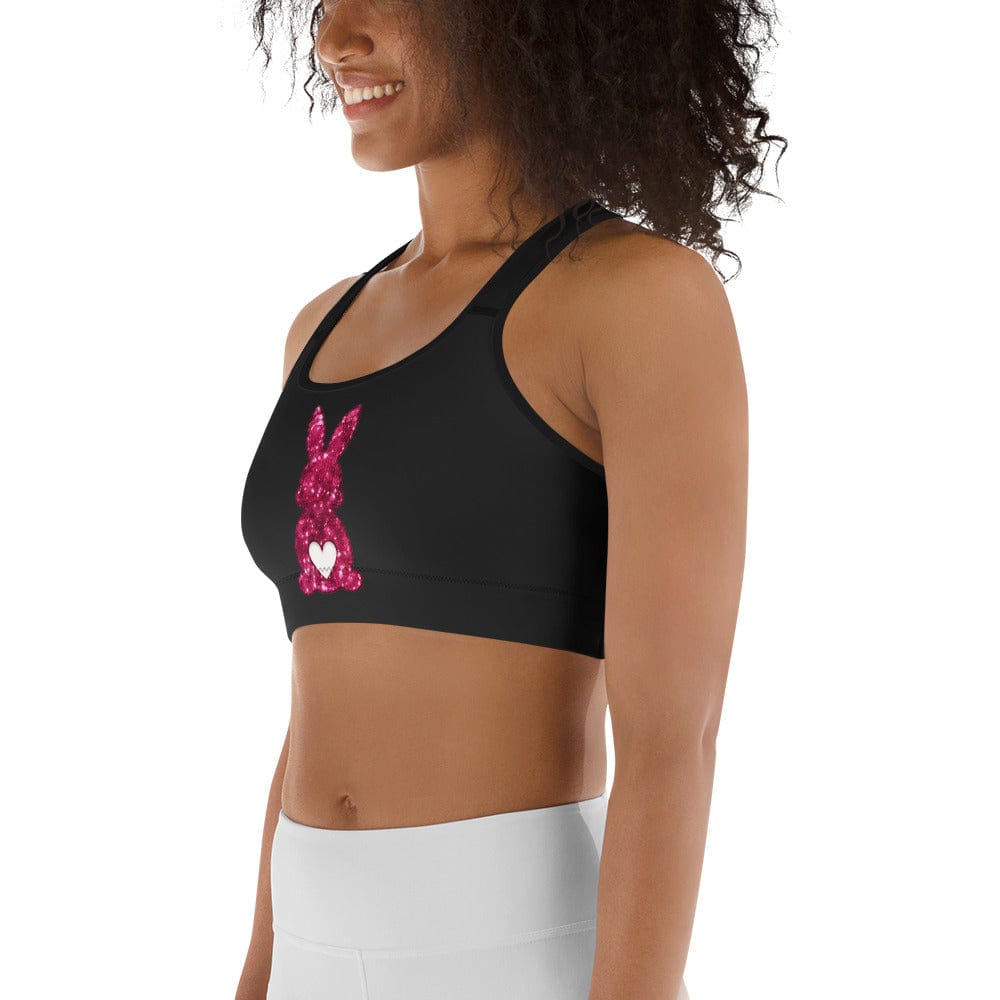 Printed Sparkle Effect Easter Sports Bra
