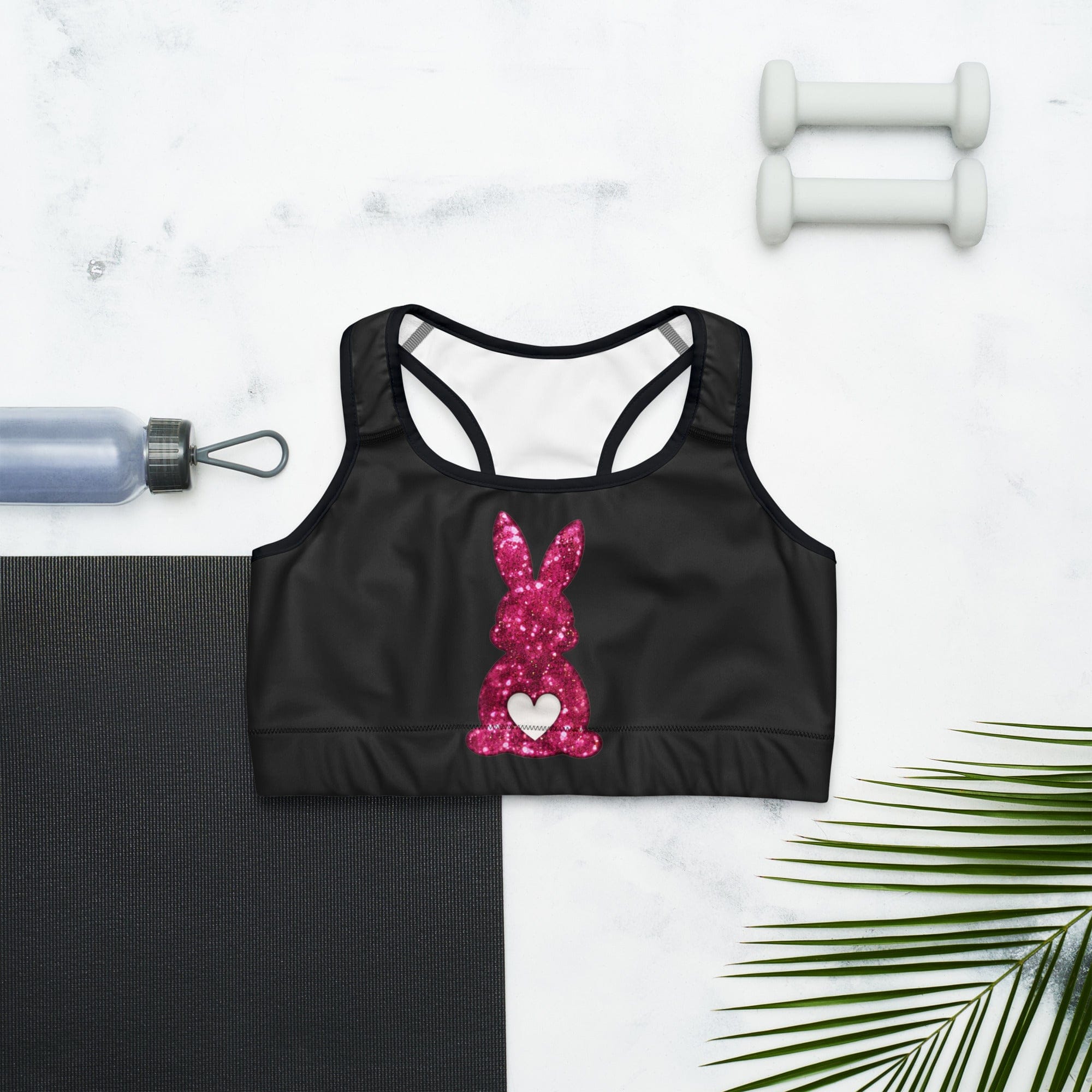 Printed Sparkle Effect Easter Sports Bra