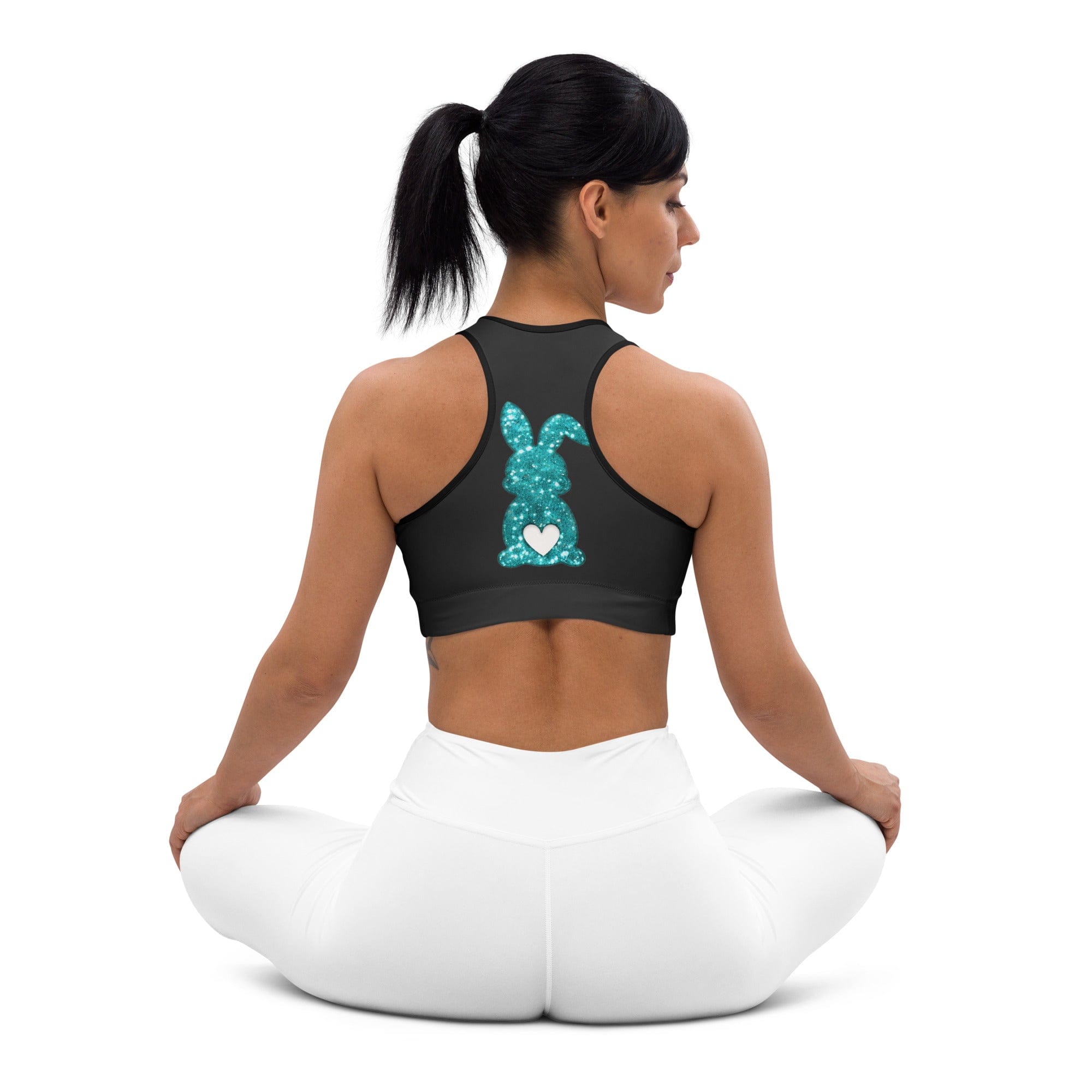 Printed Sparkle Effect Easter Sports Bra