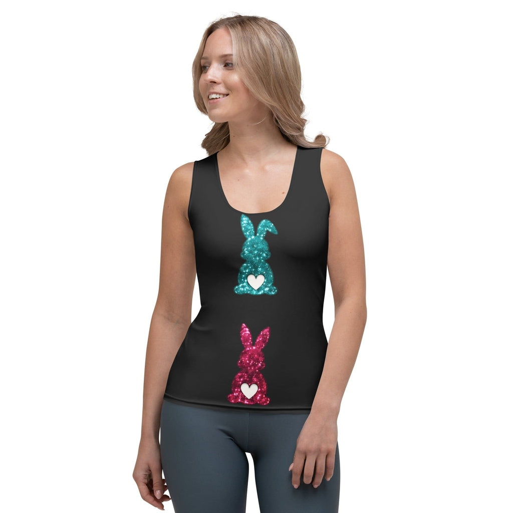 Printed Sparkle Effect Easter Tank Top