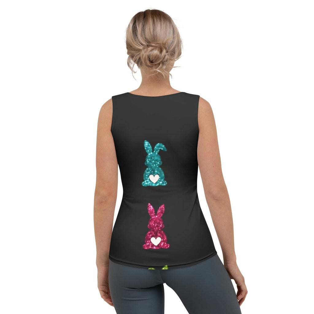 Printed Sparkle Effect Easter Tank Top