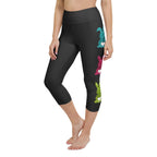 Printed Sparkle Effect Easter Yoga Capris