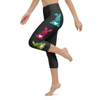 Printed Sparkle Effect Easter Yoga Capris